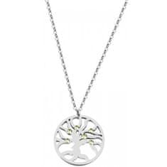 Preciosa Oceľový náhrdelník s kryštálmi Olive 7335 53