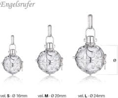 Engelsrufer Strieborný prívesok Anjelský zvonček s bielou rolničkou ER-01 (Priemer 2 cm)