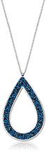 Levien Krásny náhrdelník s kryštálmi SS Rocks Pear 49 bermuda blue