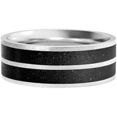 Gravelli Betónový prsteň Fusion Double line oceľová / antracitová (Obvod 50 mm)