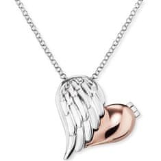 Engelsrufer Strieborný bicolor náhrdelník Medailónik srdce s krídlom ERN-WITHLOVE-2B
