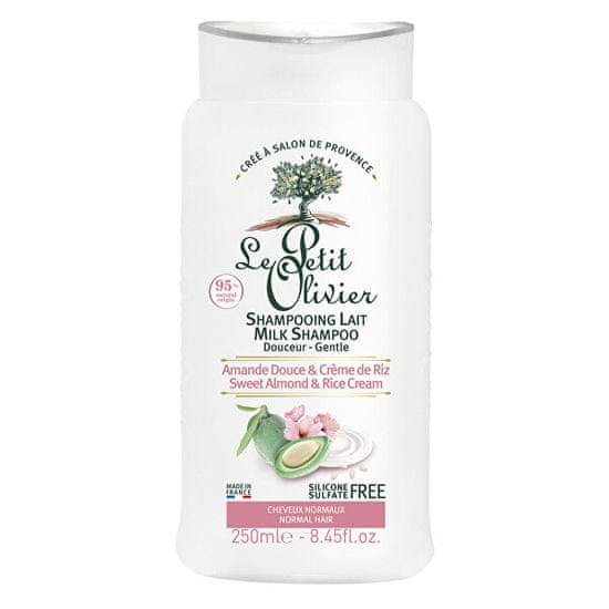 Le Petit Olivier Zjemňujúci šampón pre normálne vlasy Mandľové mlieko a ryžový krém (Milk Shampoo) 250 ml