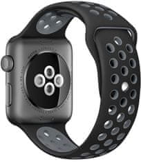 4wrist Silikonový řemínek pro Apple Watch - Černá/Šedá 42/44/45/49 mm