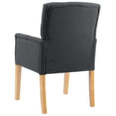 Vidaxl Jedálenské stoličky s opierkami 6 ks, sivé, látka