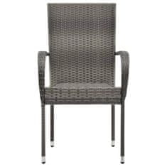 Petromila vidaXL Stohovateľné vonkajšie stoličky 6 ks sivé polyratanové