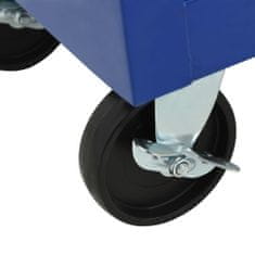 Vidaxl Dielenský vozík s 10 zásuvkami modrý oceľový