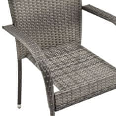 Petromila vidaXL Stohovateľné vonkajšie stoličky 6 ks sivé polyratanové