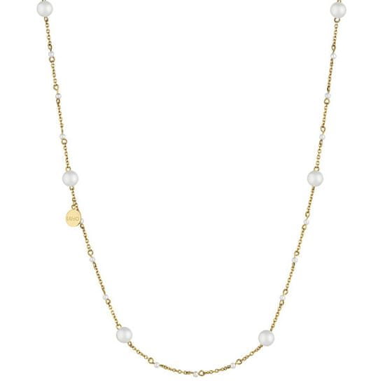 Liu Jo Pozlátený oceľový náhrdelník s perličkami LJ1503