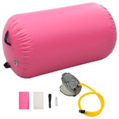 Vidaxl Nafukovací gymnastický valec s pumpou 100x60 cm PVC ružový