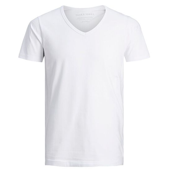 Jack&Jones Pánske tričko JJEBASIC Stretch Fit 12059219 OPT WHITE