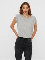 Vero Moda Dámske tričko VMAVA Loose Fit 10187159 Light Grey Melange (Veľkosť S)