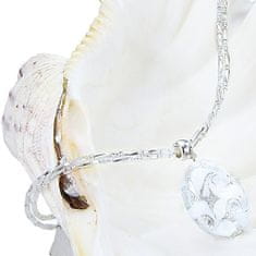 Lampglas Úžasný náhrdelník White Lace s perlou Lampglas s rýdzim striebrom