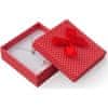 Červená darčeková krabička s bodkami a mašličkou KK-4 / A7