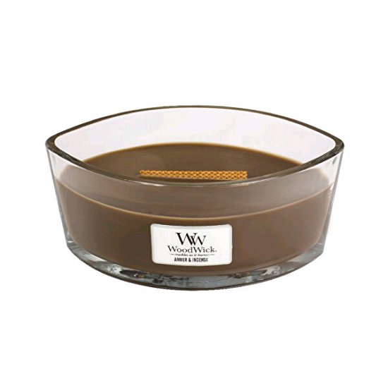 Woodwick Vonná sviečka loď Amber & Incense 453,6 g