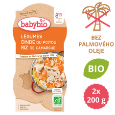 Babybio Zelenina s morčacím mäsom a ryžou 2 x 200 g