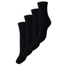 Pieces 4 PACK - dámske ponožky 17098332 Black (Veľkosť 39-41)