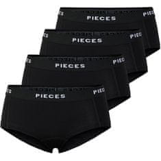 Pieces 4 PACK - dámske nohavičky Boxer PCLOGO 17106857 Black (Veľkosť XS)