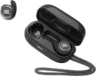bezdrôtové kvalitné slúchadlá jbl reflect mini nc TWS s anc technológiou aktívneho potlačenia okolitých ruchov Bluetooth 5.1 jbl sound prémiový zvuk kvalitný meniče s priemerom 6 mm výdrž 7 h na nabitie nabíjací box pre 2 plné nabitia aplikácia my jbl headphones pre úpravu zvuku na mieru odolné proti vode a potu podľa normy IPX7 handsfree mikrofón podpora hlasových asistentov dotykové ovládanie