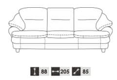 Pyka Kožená sedacia súprava s rozkladom Sara 3R+2+1 - smotanová (G105)