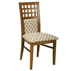 Pyka Jedálenská stolička Kratka - drevo D3 / krémový vzor