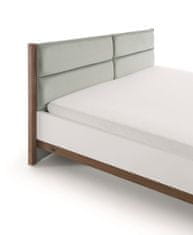 Taranko Manželská posteľ s osvetlením Como CM-4 160 - biely vysoký lesk / dub Como / svetlozelená