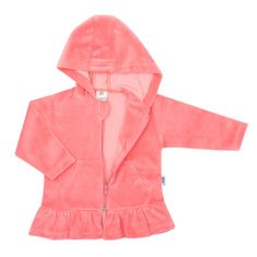 NEW BABY Semišková mikinka s kapucňou Baby ružová - 74 (6-9m)