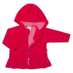 NEW BABY Semišková mikinka s kapucňou Baby tmavo ružová - 62 (3-6m)