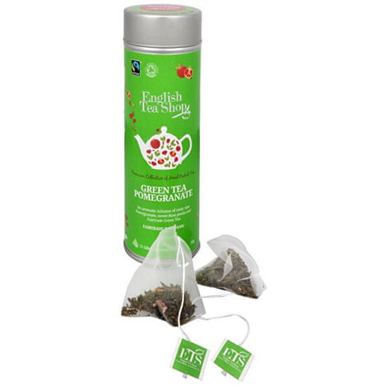 English Tea Shop Zelený čaj s granátovým jablkom BIO 15 pyramidek v plechovke