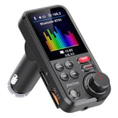 Akai Transmiter , FMT-93BT, Bluetooth 5.0, farebný LCD displej 1,8", mikrofón, USB, MP3, WMA, APE, FLAC, WAV