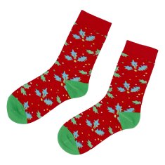 Emi Ross Ponožky Vianoce lístočky, červené 35-39