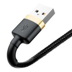 BASEUS Cafule Cable Durable Nylon Braided Wire USB / Lightning QC3.0 1.5A 2M black-gold (CALKLF-CV1)