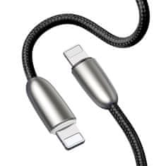 BASEUS Odolný USB kábel Torch / Lightning 2,4A 1m z nylonu opleteného s LED lampou čiernej farby (CALHJ-C01)