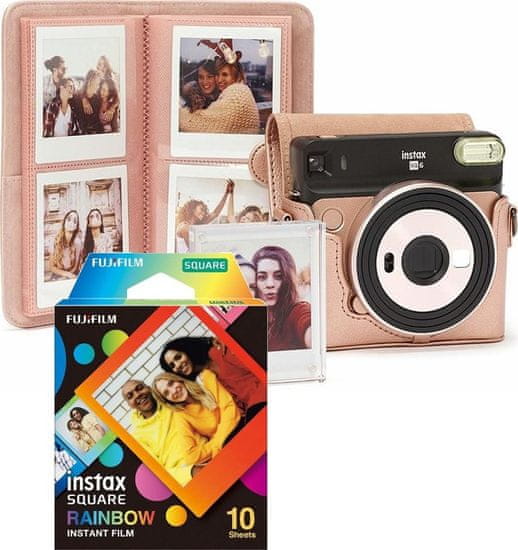 FujiFilm SQ6 Blush Gold + Accessory Kit + 10 snímok a LED svetielka na zavesenie fotiek