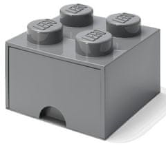 LEGO Úložný box 4 so zásuvkou tmavošedá - rozbalené