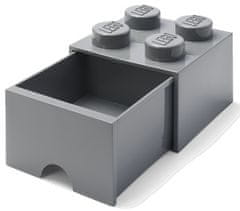 LEGO Úložný box 4 so zásuvkou tmavošedá - rozbalené