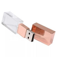 CTRL+C USB KRYSTAL bronzový, kombinácia sklo a kov, LED podsvietenie, 16 GB, USB 3.0 / 3.1
