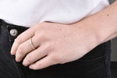 Troli Dizajnový pozlátený prsteň z ocele s čírymi zirkónmi Rose zlaté (Obvod 57 mm)