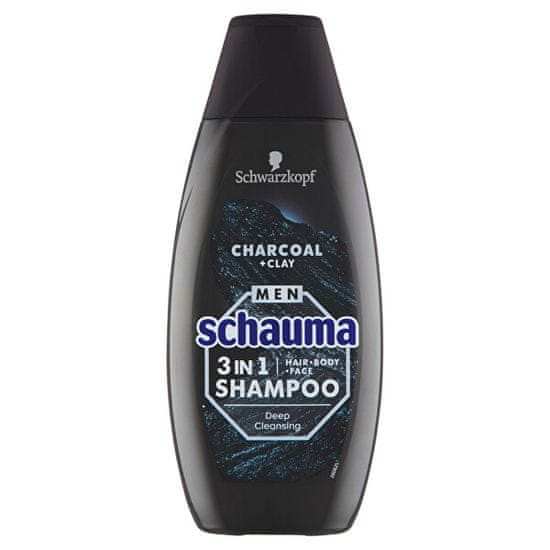 Schauma Šampón pre mužov 3v1 Charocal + Clay ( Hair Body Face Shampoo)