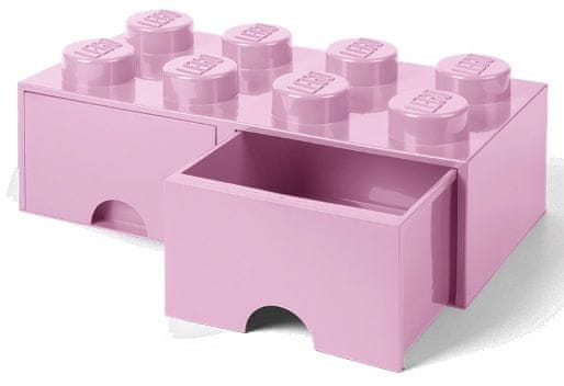 LEGO Úložný box 8 so šuplíkmi svetlo ružová