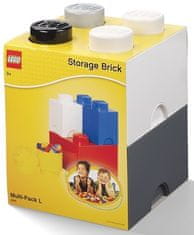 LEGO Úložné boxy Multi-Pack 4 ks - čierna, biela, sivá