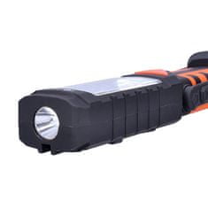Solight Solight multifunkčný nabíjací LED lampa, 3W COB, 250 plus 40lm, Li-Ion, USB, černo-oranžové WM16