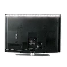 Solight Solight LED pásik pre TV, 100cm, USB, vypínač, studená biela WM501