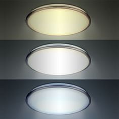 Solight Solight LED stropné svetlo Silver, okrúhle, 24W, 1800lm, stmievateľné, diaľkové ovládanie, 38cm WO761