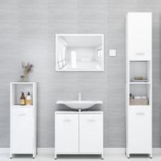 Vidaxl Skrinka do kúpeľne, biela 30x30x95 cm, kompozitné drevo