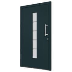 Vidaxl Vonkajšie dvere, hliník a PVC, antracit, 110x210 cm