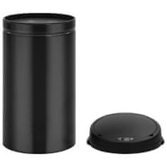 Vidaxl Automatický odpadkový kôš, senzor 50 l, uhlíková oceľ, čierny