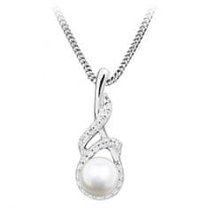 Silver Cat Nežný náhrdelník s perlou a zirkónmi SC413
