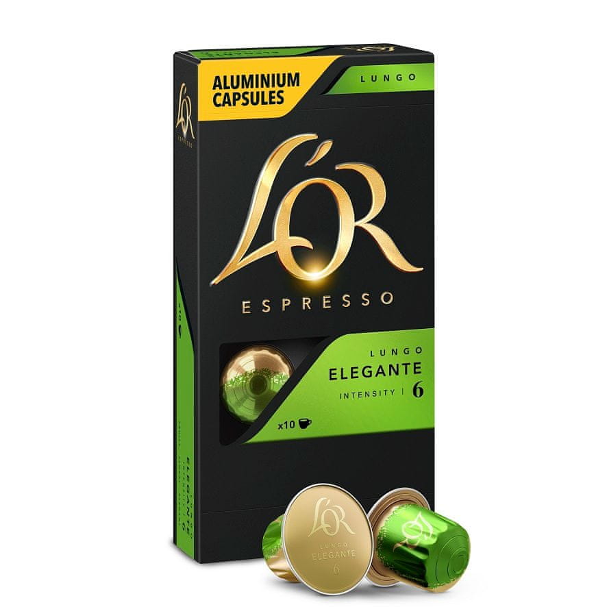 L\'Or Espresso Lungo Elegante 10 hliníkových kapsulí kompatibilných s kávovary Nespresso®*