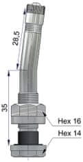 SCHRADER Bezdušový ventil Alcoa 70 MS-07N2 – pre nákladné ALU disky