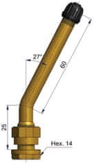 SCHRADER Bezdušový ventil V528 – diera 9,7mm, dĺžka 85mm